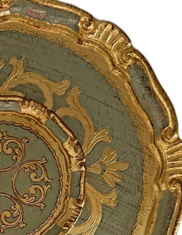 SOTTOPIATTO E PIATTINO PANE CHOPIN ORO E VERDE