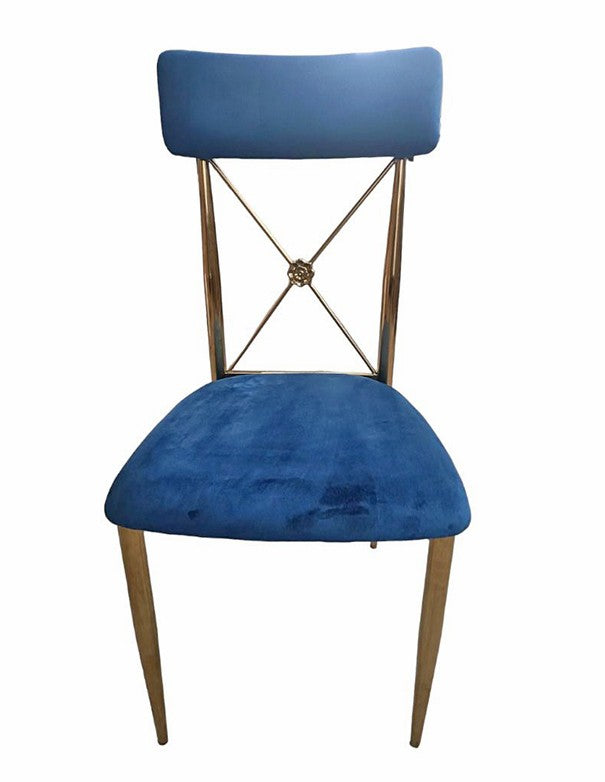 SEDIA CLIZIA ORO CON SEDUTA IN VELLUTO BLU