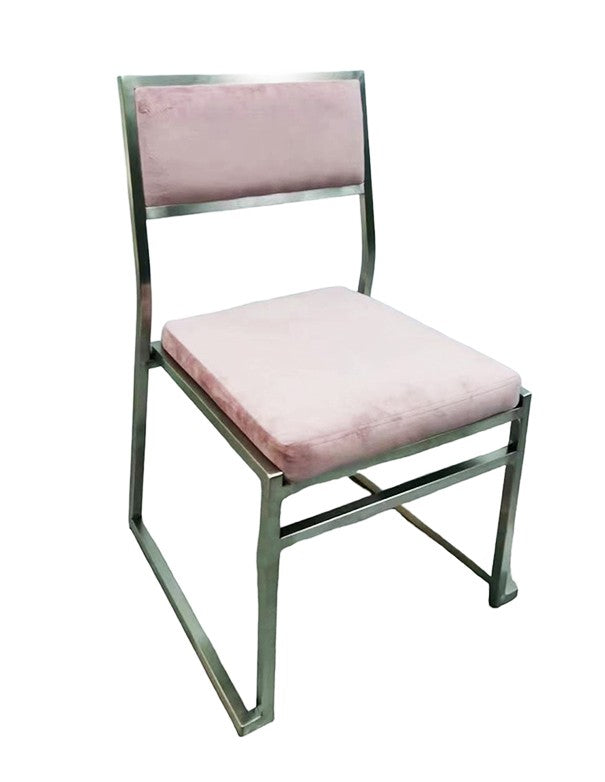 CUSCINI IN VELLUTO ROSA SEDIA GINEVRA