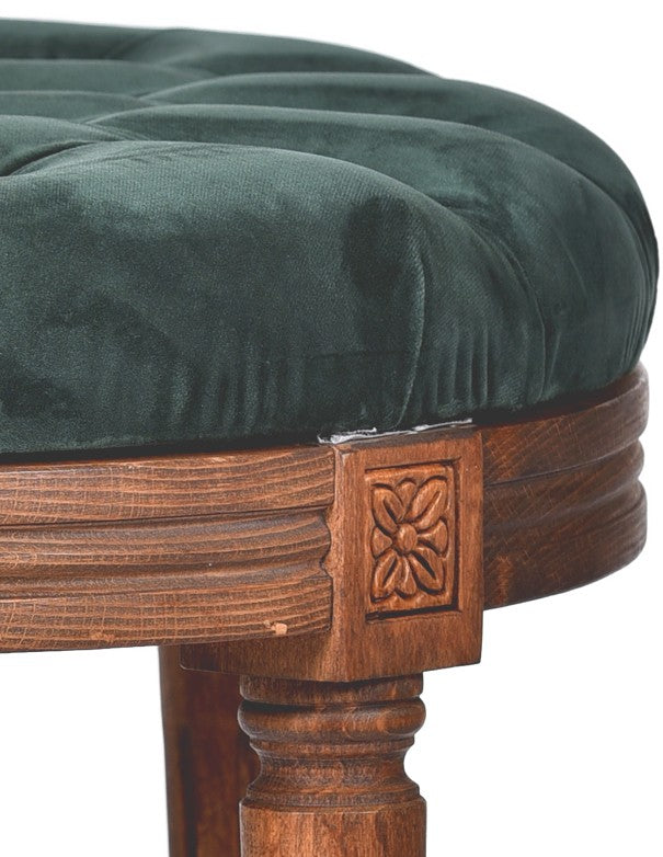 POUF NOCE LUIGI XVI SEDUTA IN VELLUTO VERDE INGLESE