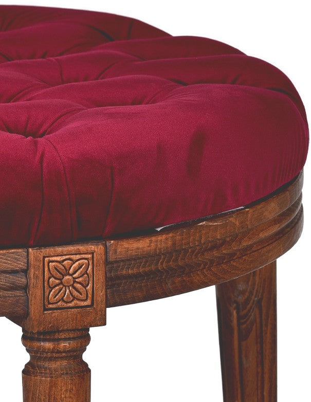 CUSCINO VELLUTO BORDEAUX POUF LUIGI XVI