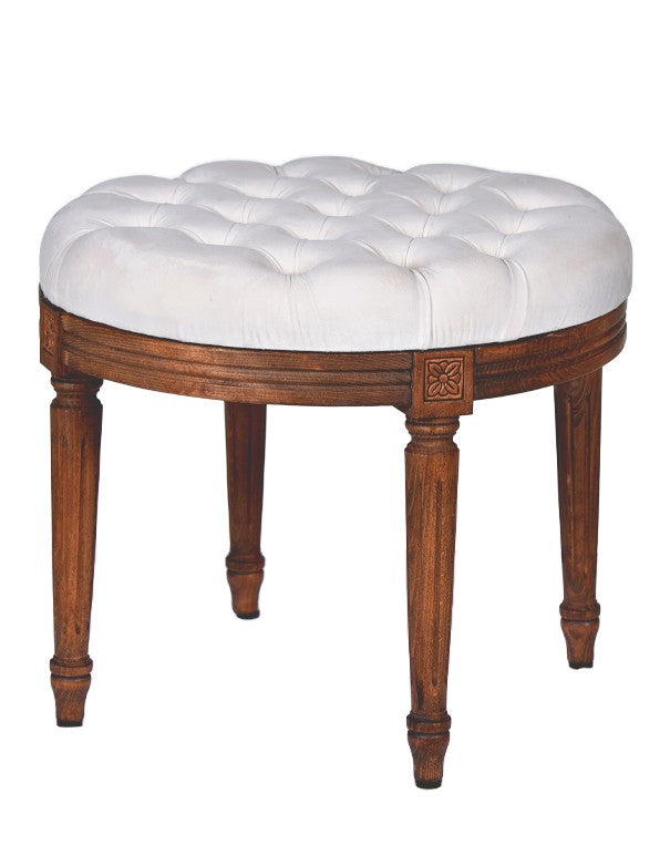 CUSCINO VELLUTO BIANCO ICE POUF LUIGI XVI
