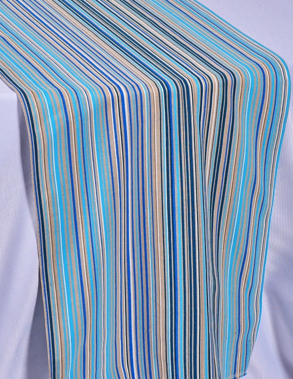 RUNNER IN COTONE MULTIRIGHE AZZURRO