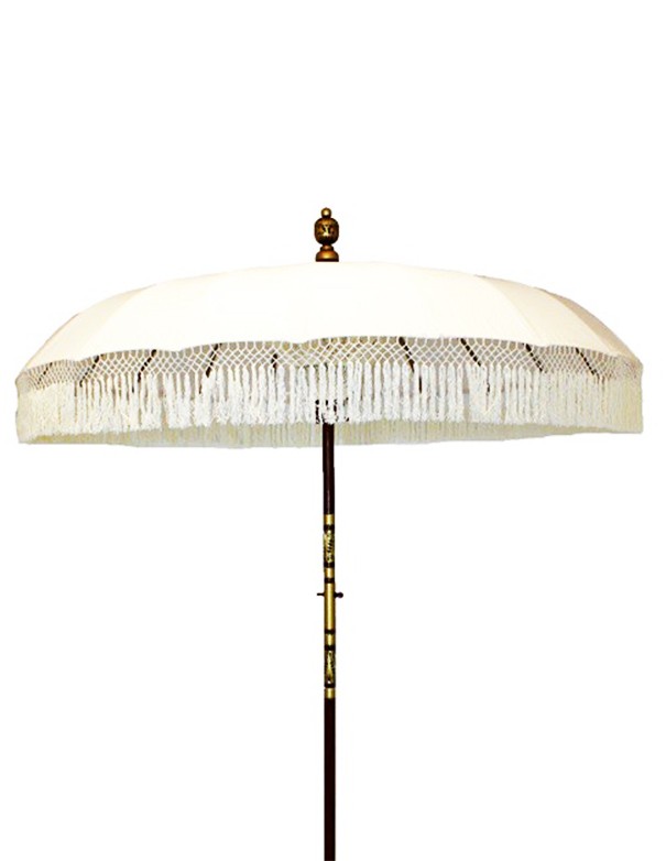 OMBRELLONE BALI FRANGE WHITE