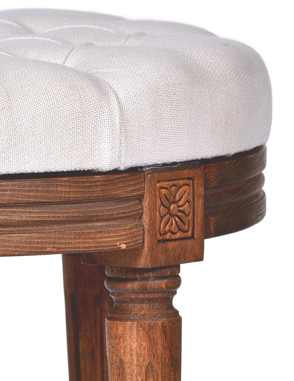 POUF NOCE LUIGI XVI SEDUTA IN COTONE BIANCO