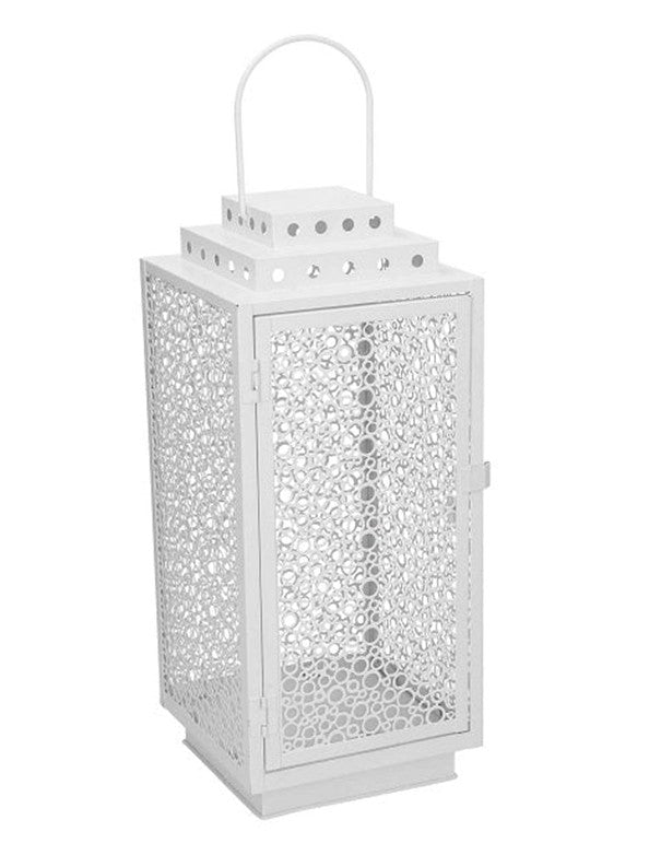 LANTERNA ETNICA METALLO BIANCO