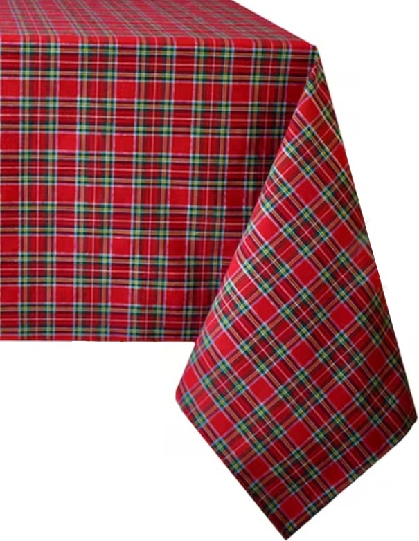 TOVAGLIA QUADRATA COTONE TARTAN ROSSA