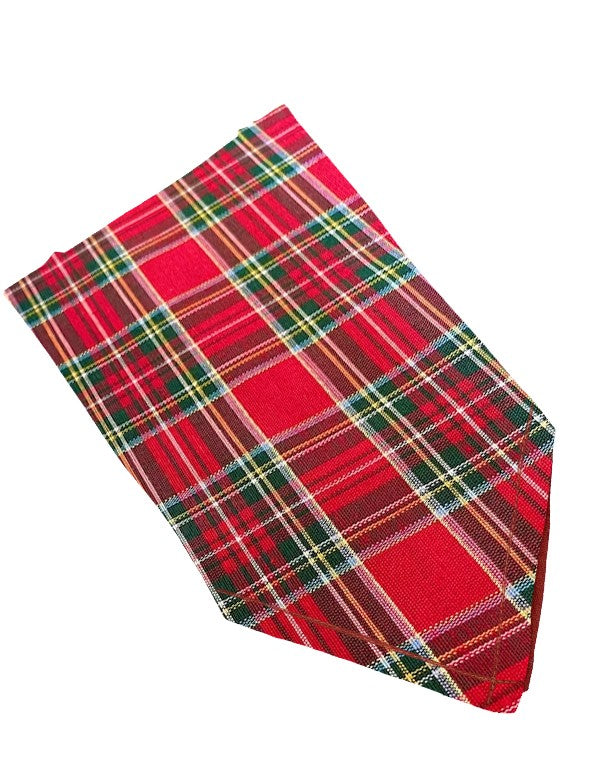 TOVAGLIOLO COTONE TARTAN ROSSO