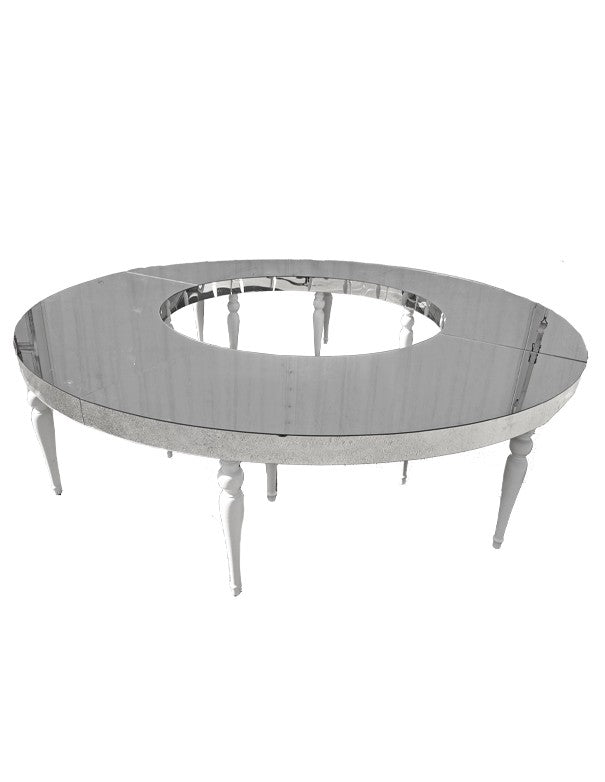 TAVOLO POMPEI SPECCHIATO ARGENTO