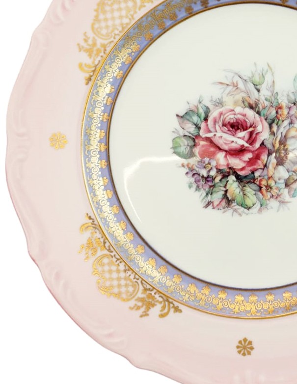 SOTTOPIATTO E PIATTINO PANE LINEA ROMANZA ROSA