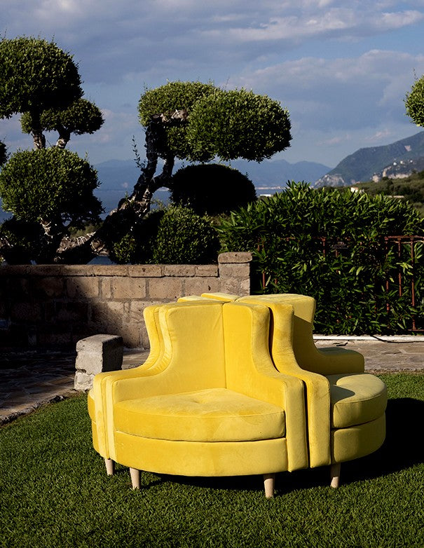 COPERTURA DIVANO CIRCLE VELLUTO GIALLO