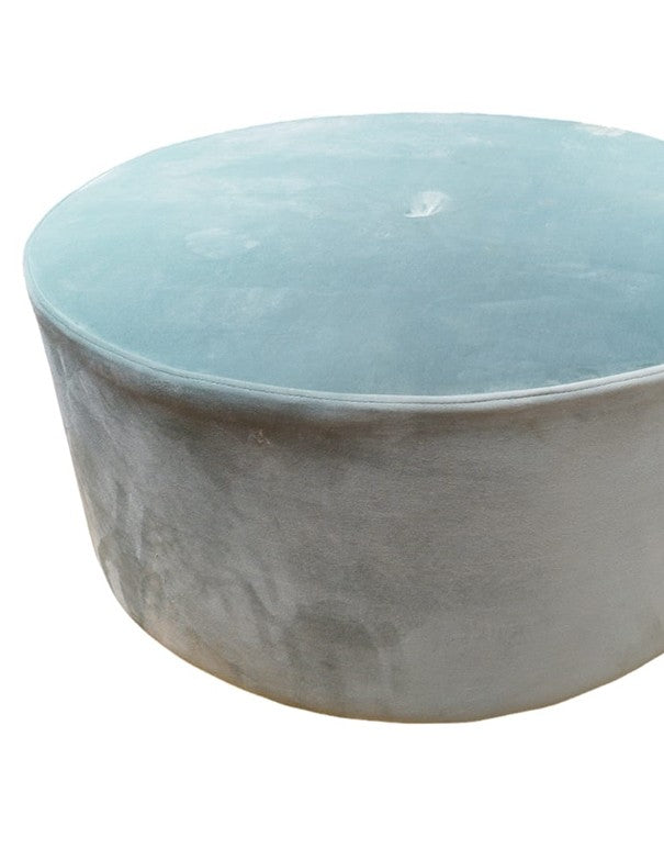 POUF TONDO VELLUTO VERDE SALVIA