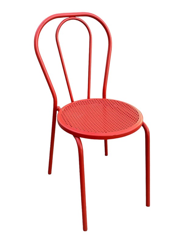 SEDIA THONET IN FERRO ROSSO