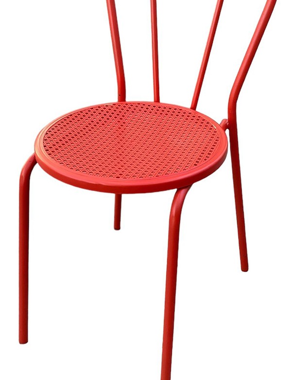 SEDIA THONET IN FERRO ROSSO