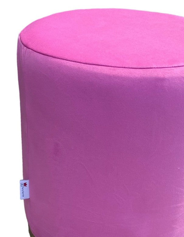 POUF ELIZABETH TONDO IN VELLUTO FUCSIA