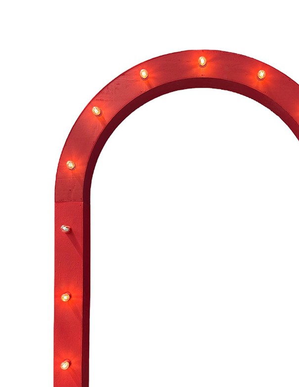 ARCO CON LAMPADINE ROSSO