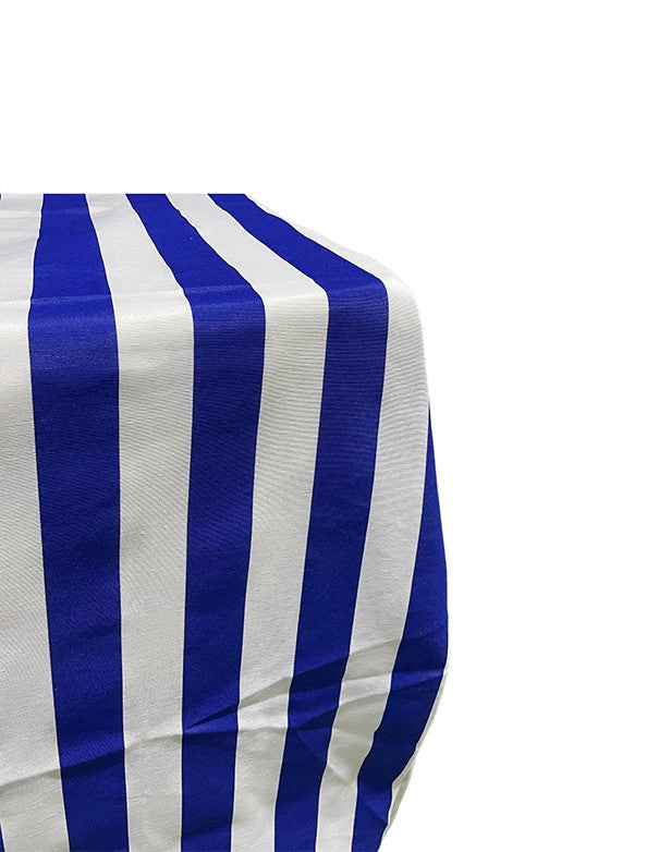 TOVAGLIA QUADRATA MISTO COTONE - RIGHE BIANCO/BLU