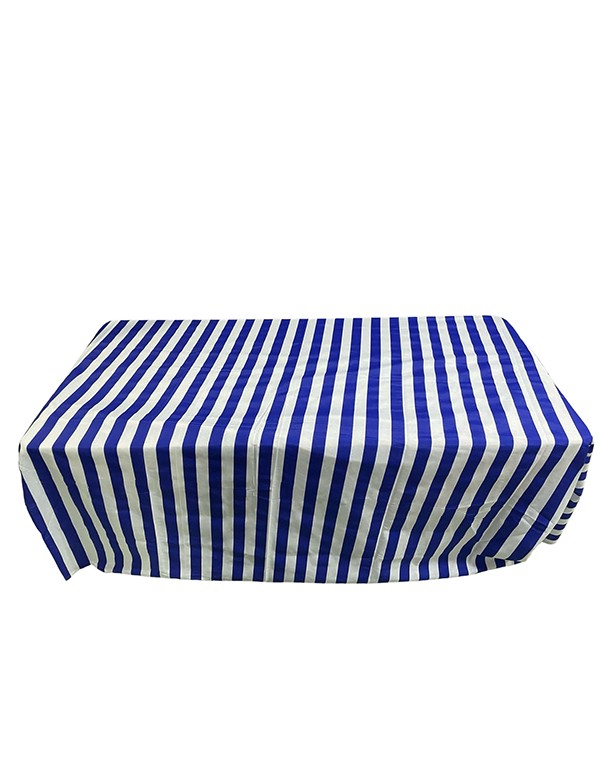 TOVAGLIA QUADRATA MISTO COTONE - RIGHE BIANCO/BLU