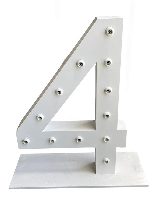 NUMERO 4 BIANCO CON LAMPADINE