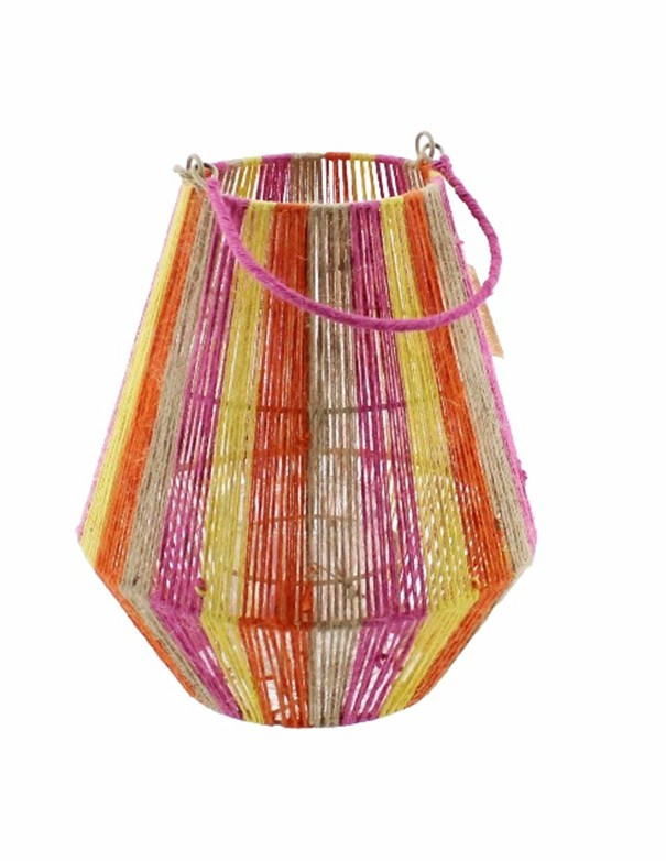 LANTERNA JOY A RIGHE - NATURALE/GIALLO/ARANCIONE/FUCSIA