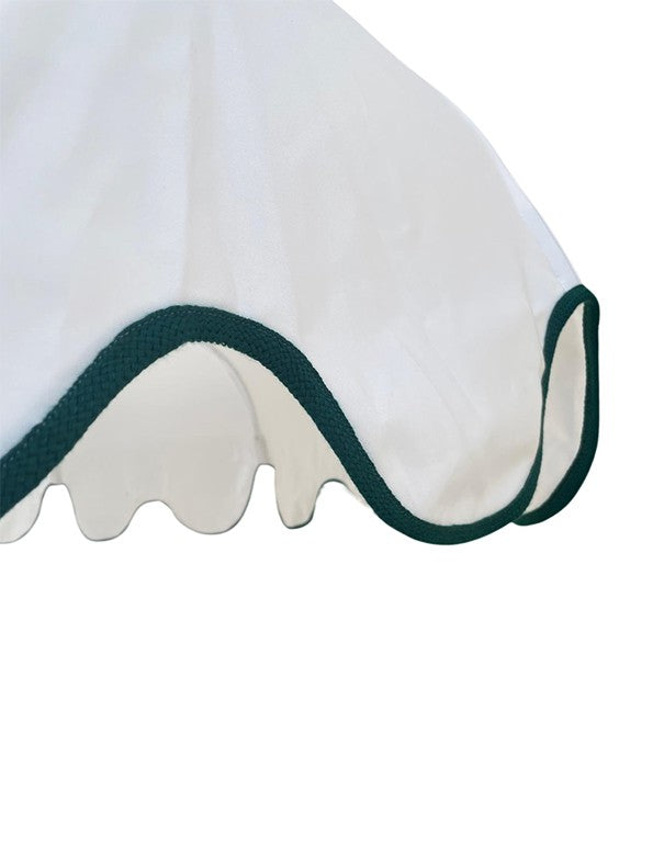 OMBRELLONE PAGODA BIANCO BORDATO VERDE