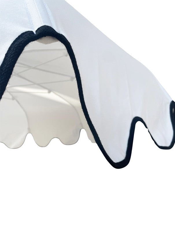 OMBRELLONE PAGODA BIANCO BORDATO NERO