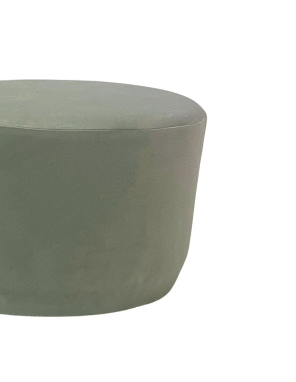 POUF ELIZABETH OVALE CON COPERTURA FASCIA ORO - VELLUTO VERDE LADUREE