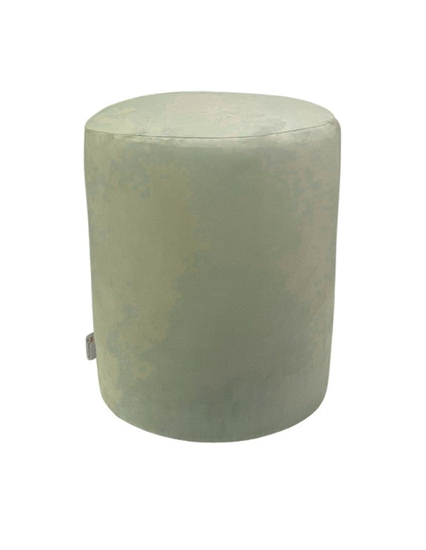 POUF ELIZABETH TONDO CON COPERTURA FASCIA ORO - VELLUTO VERDE LADUREE