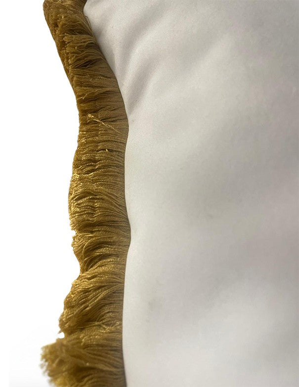 CUSCINO VELLUTO BIANCO CON SPAZZOLINO ORO