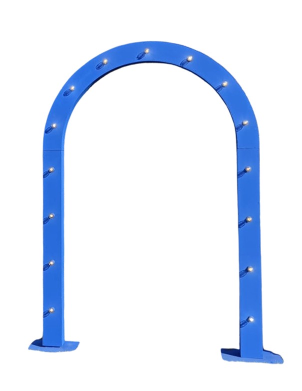 ARCO CON LAMPADINE BLU