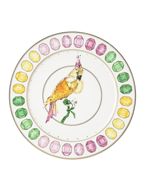 SOTTOPIATTO E PIATTINO PANE LINEA IDYLLIA ROSENTHAL PER SWAROWSKI CACATUA
