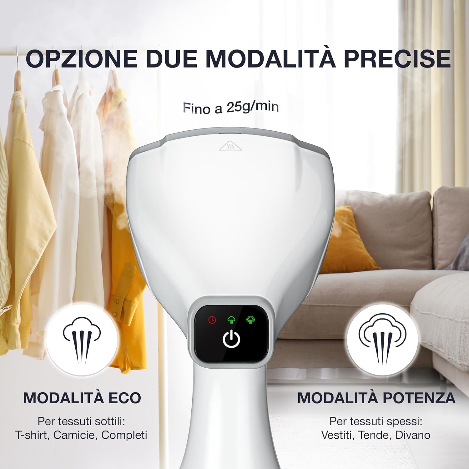 VAPORELLA DA STIRO VERTICALE E ORIZZONTALE BIANCA