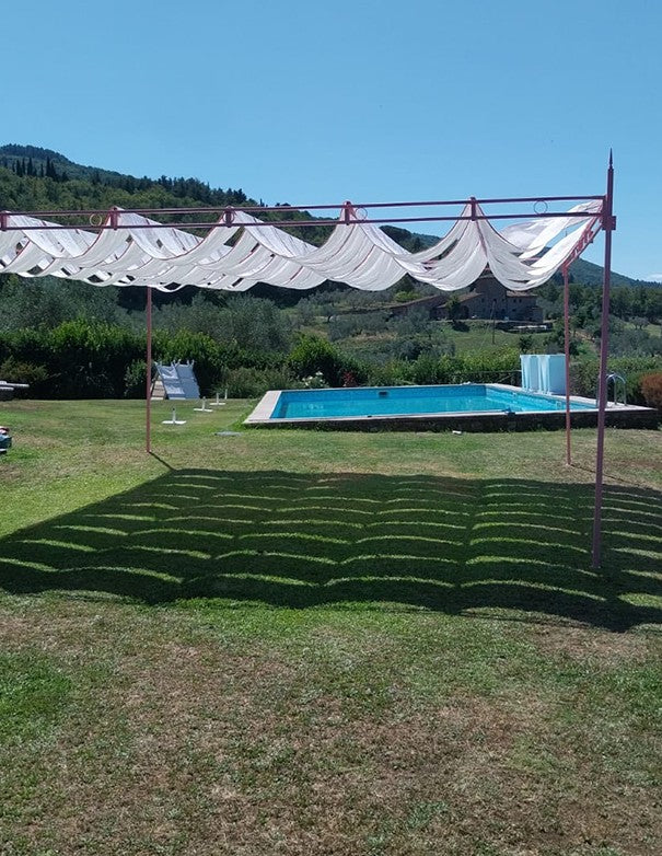 GAZEBO HAREM CON STOFFA ROSA