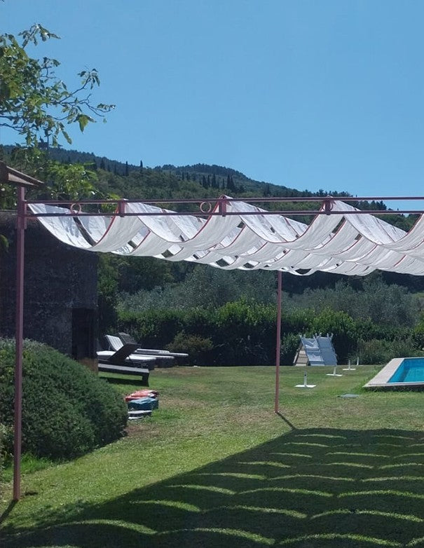 GAZEBO HAREM CON STOFFA ROSA