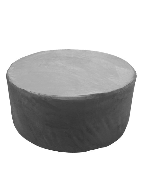 POUF TONDO VELLUTO GRIGIO
