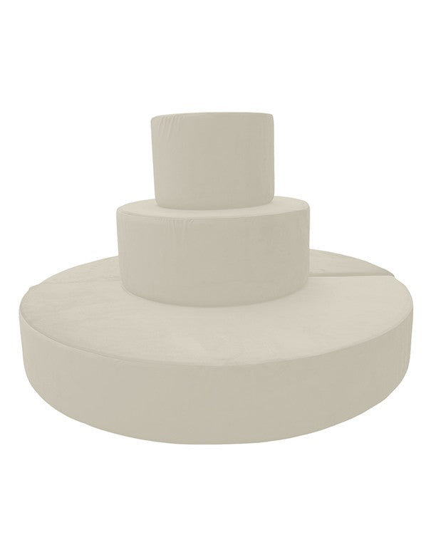 DIVANO TORTA VELLUTO BIANCO ICE