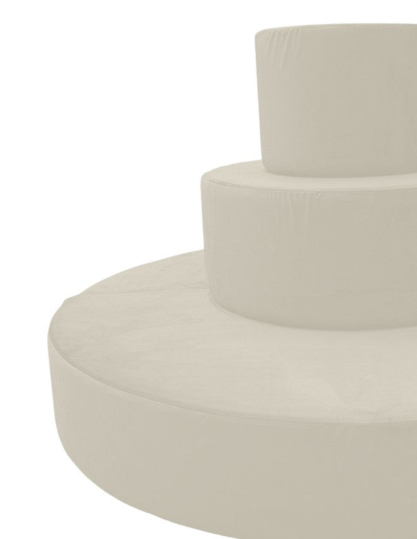 DIVANO TORTA VELLUTO BIANCO ICE
