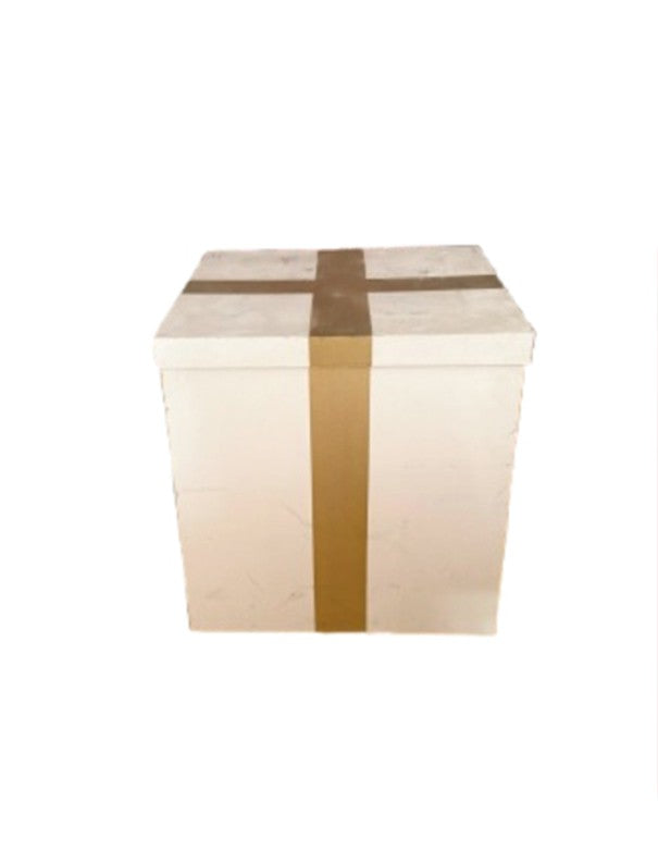 PACCO DI NATALE BIANCO FIOCCO ORO