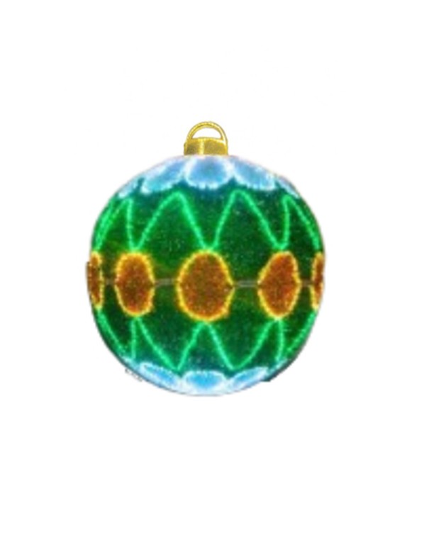 LUCI NATALE PALLINA DECORATA ORO/BIANCO/VERDE