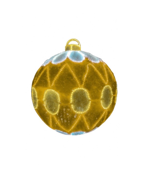 LUCI NATALE PALLINA DECORATA ORO/BIANCO