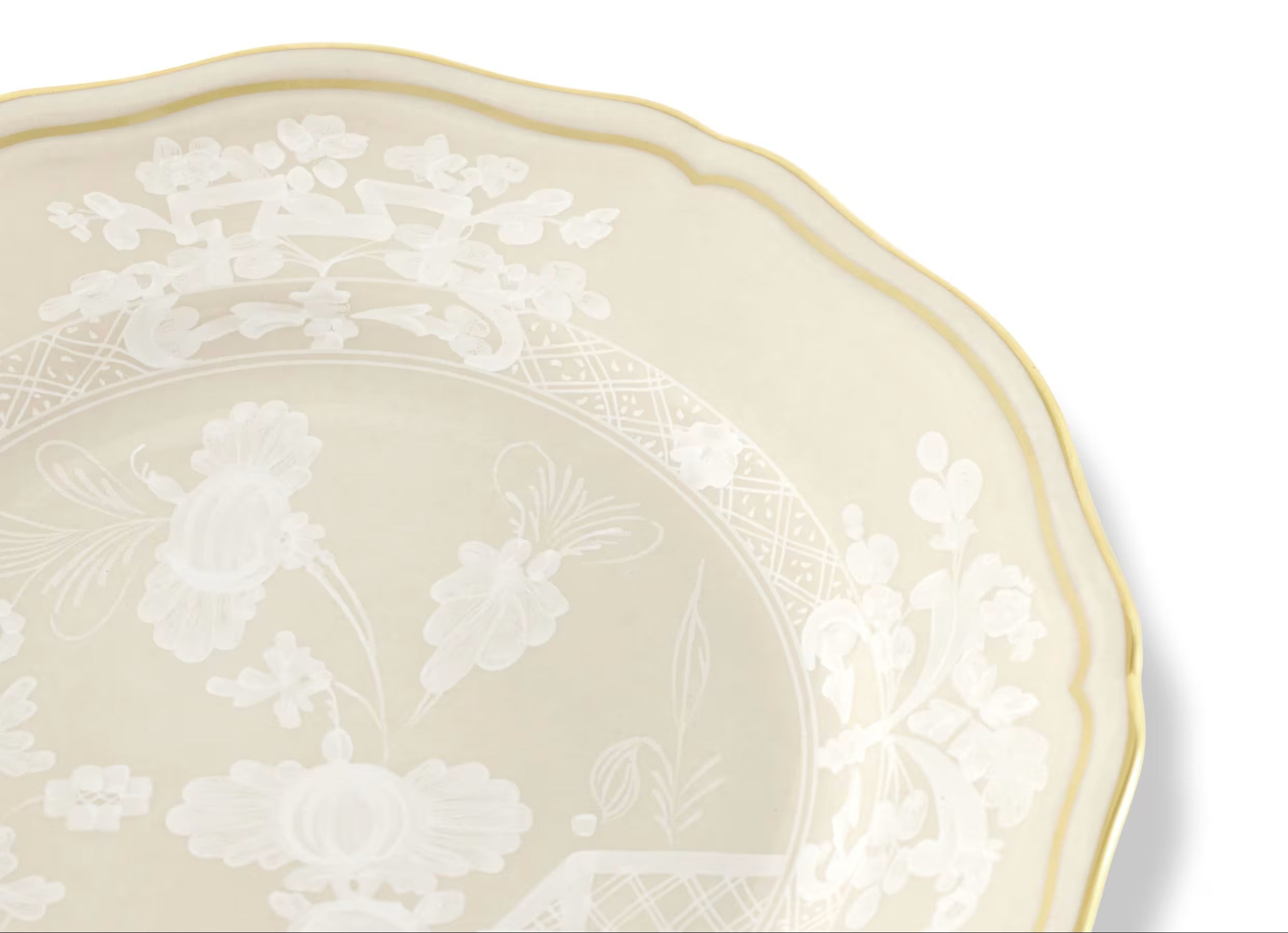 SOTTOPIATTO E PIATTINO PANE GINORI LINEA ORIENTE ITALIANO MERINGA BEIGE