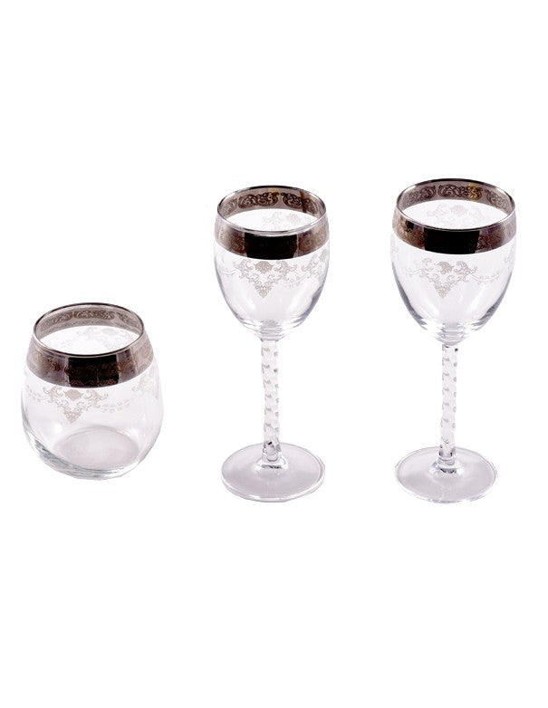 BICCHIERE LINEA INTRECCIO FILO ARGENTO