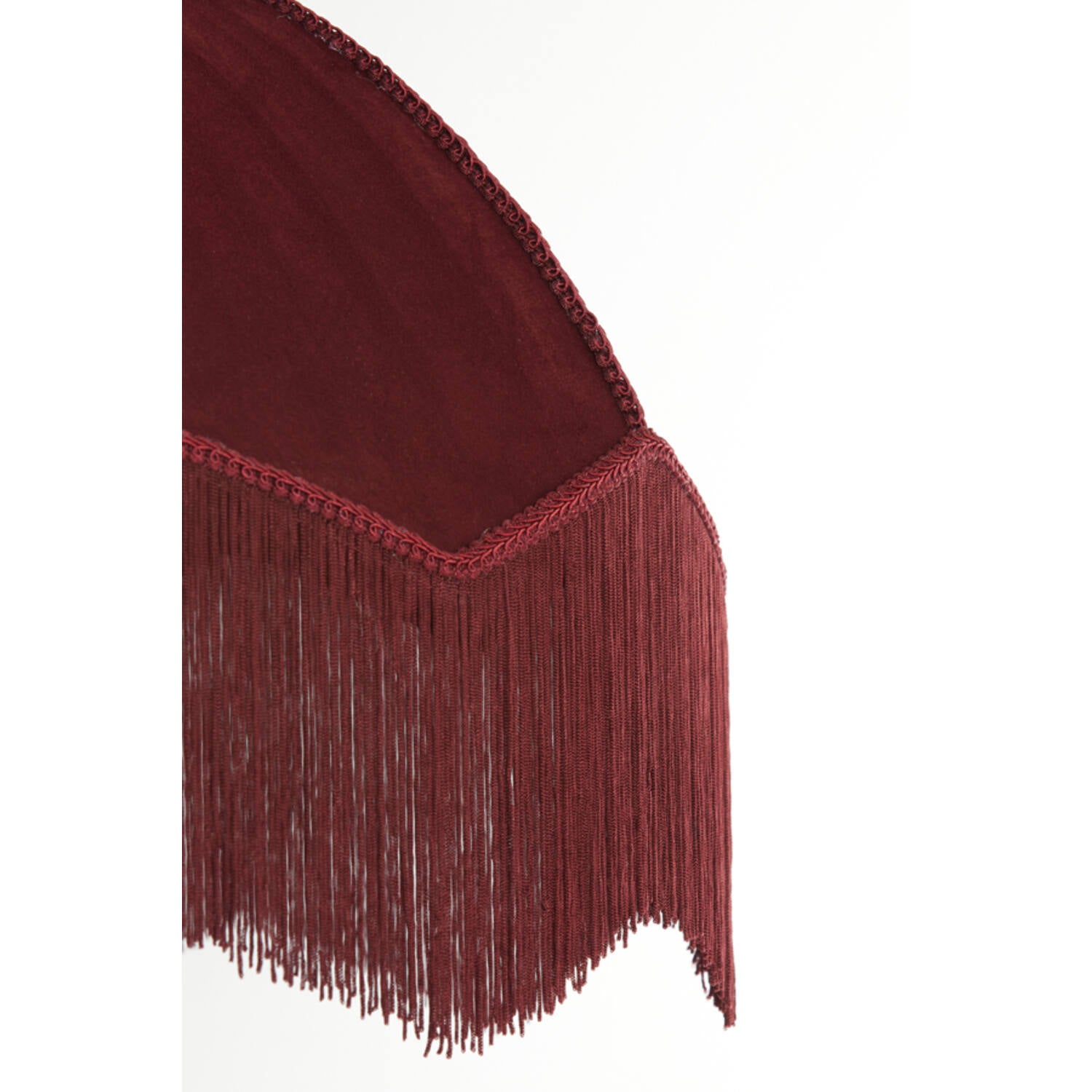 LAMPADARIO VELLUTO BORDEAUX CON FRANGE