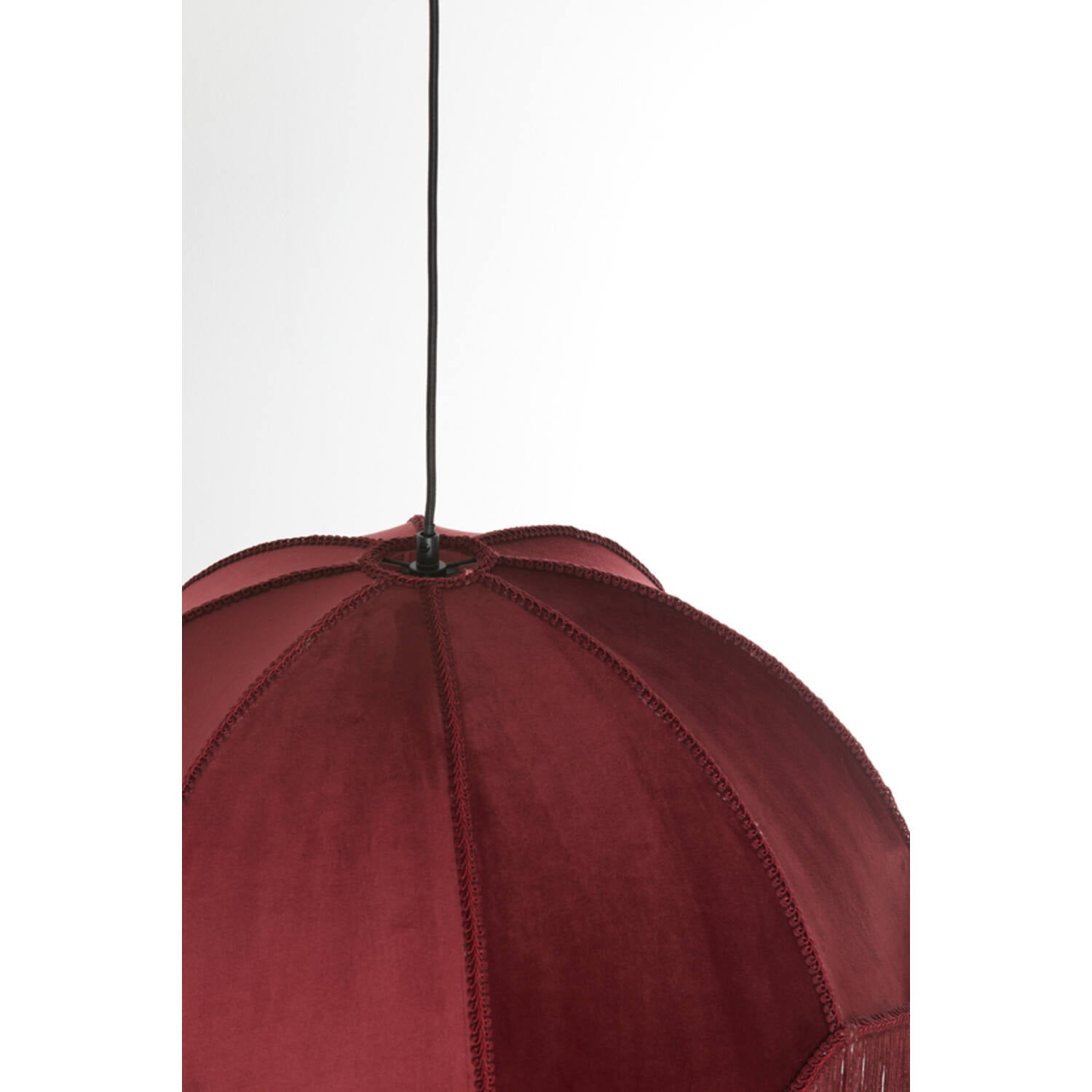 LAMPADARIO VELLUTO BORDEAUX CON FRANGE