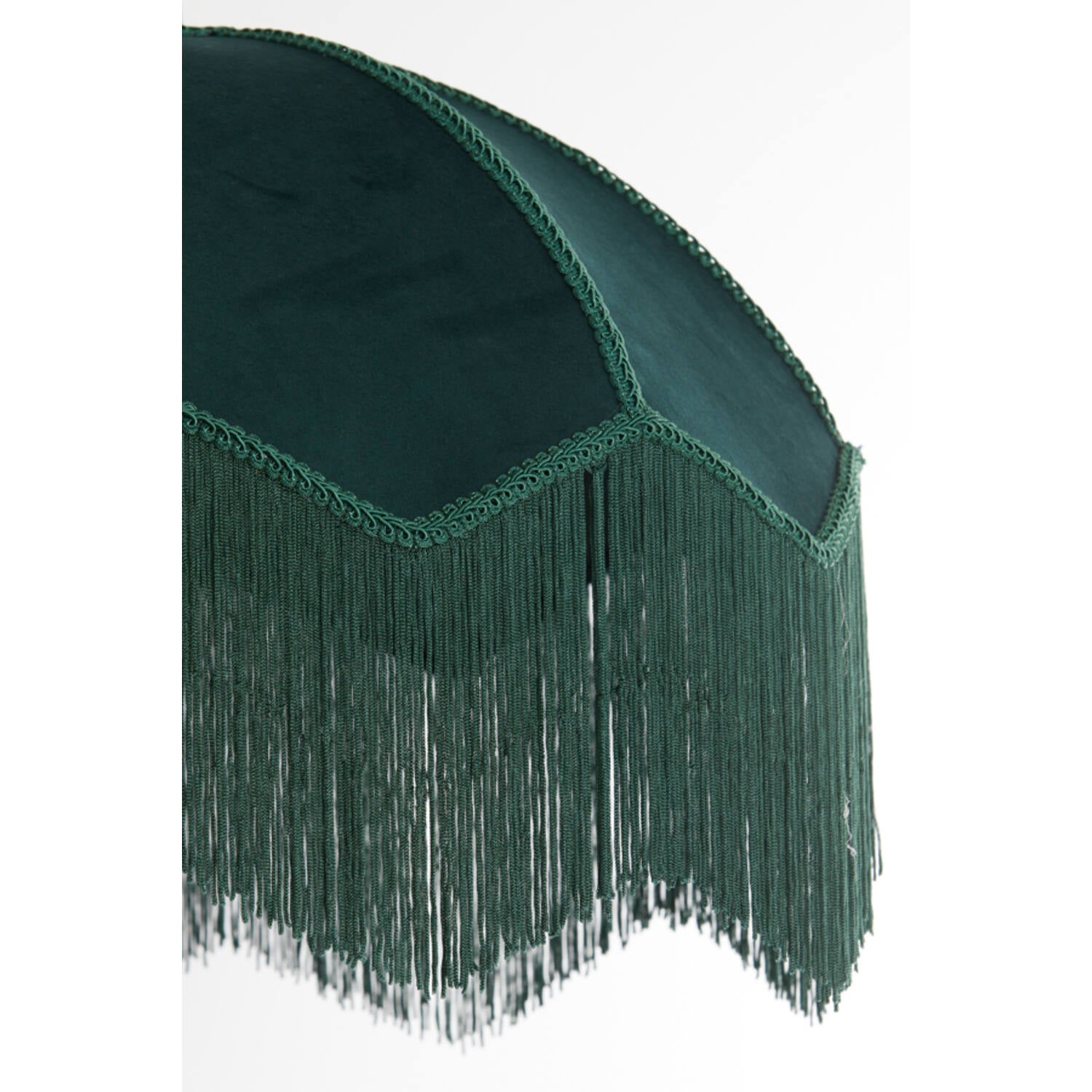 LAMPADARIO VELLUTO VERDE CON FRANGE