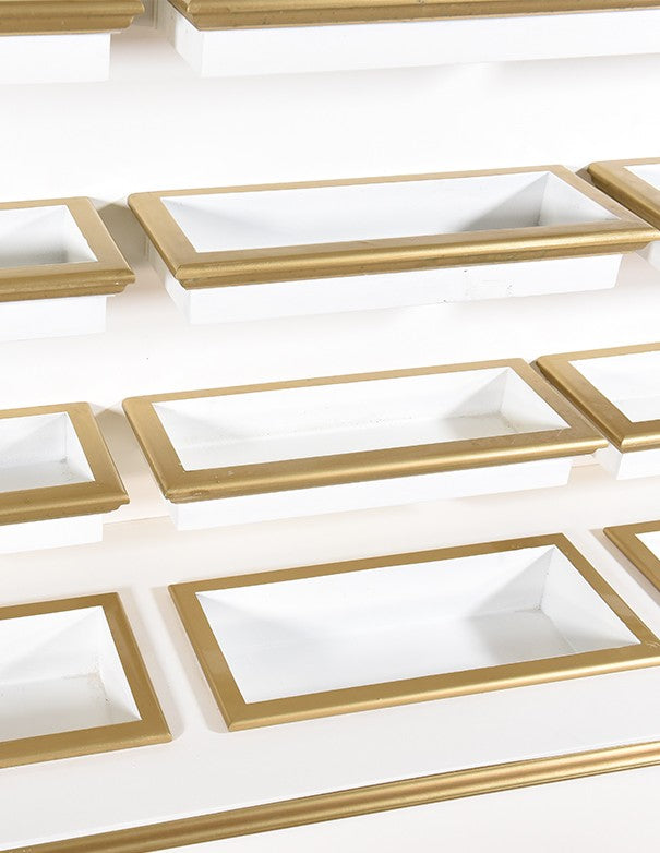 ESPOSITORE A VASCHETTA BIANCO E ORO