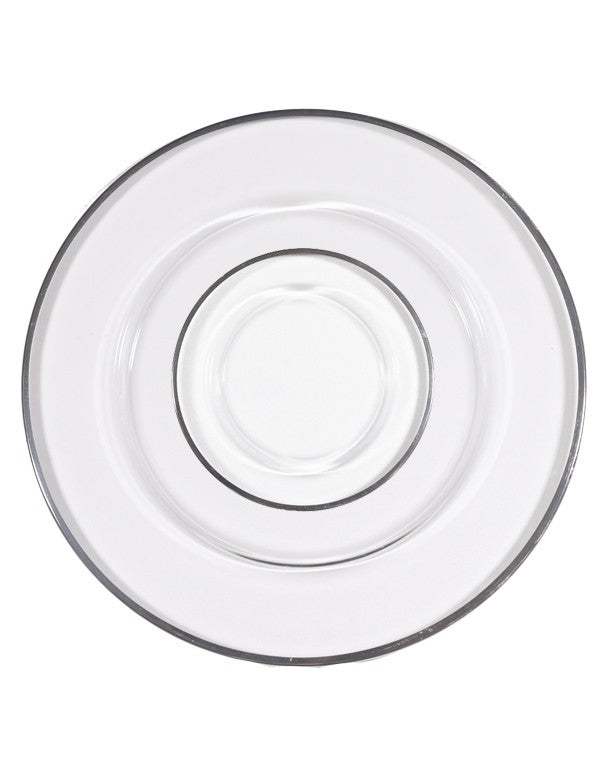 SOTTOPIATTO E PIATTINO PANE CRISTAL FILO ARGENTO