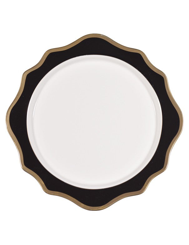SOTTOPIATTO E PIATTINO PANE LINEA FLOREAL NERO