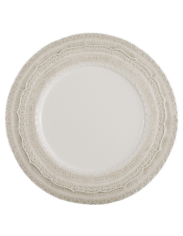 SOTTOPIATTO E PIATTINO PANE ELEGANCE BIANCO CREMA