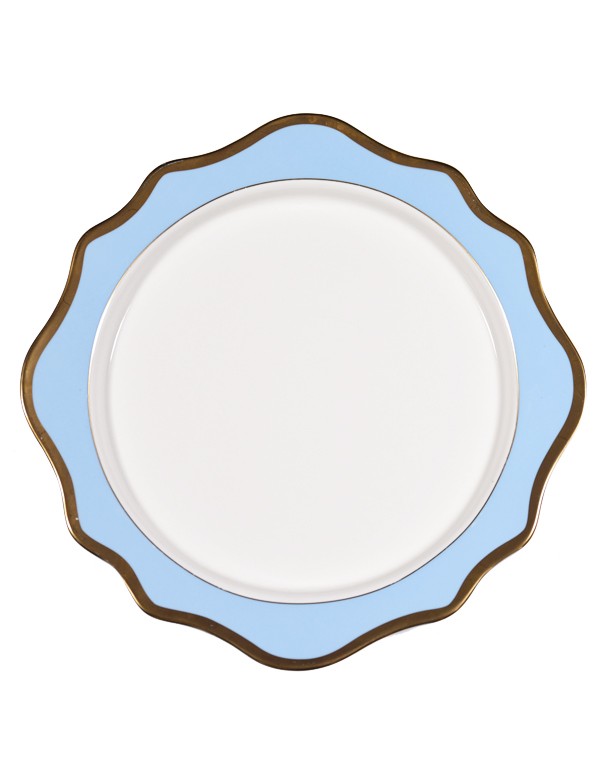 SOTTOPIATTO E PIATTINO PANE LINEA FLOREAL AZZURRO